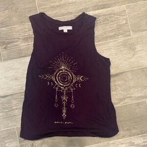 Spiritual Gangster Purple Muscle Tee with Gold Design
